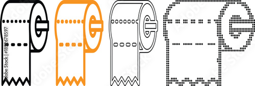 toilet paper rolls in different styles and colors