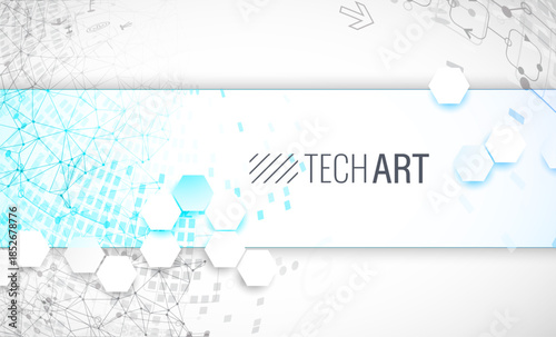 Abstract communication technology design background with highlighted blue sector.