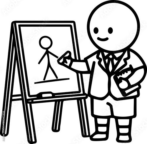 Businessman working on laptop in modern office space