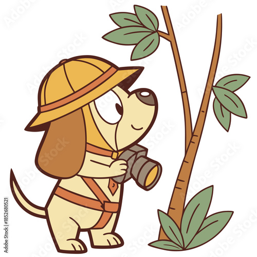 Savannah Heat themed SVG: Bashful Bloodhound with holding a heart in a Safari Adventure environment