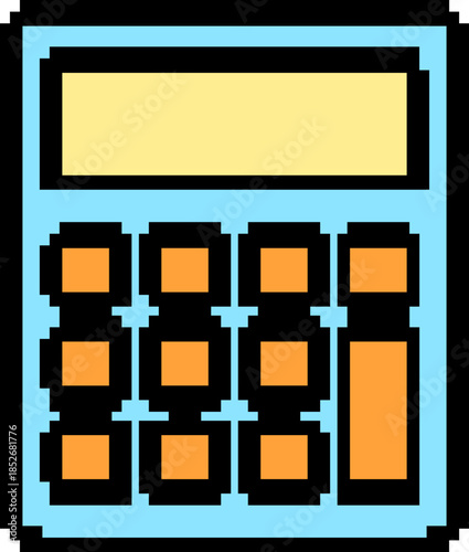 Pixel art calculator graphic