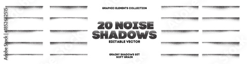 Box noise shadow brush grain gradient edge soft spray drop for abstract graphic overlay. Gritty grunge vector background with dust paper and dotwork stipple through blur or shade. Circular.