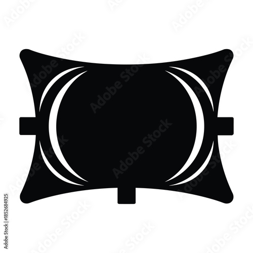 Black pillow with white crescent moons