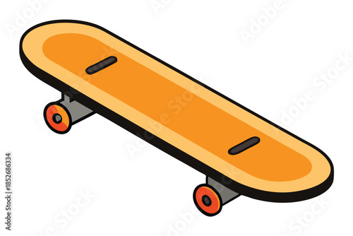 skateboard on white background