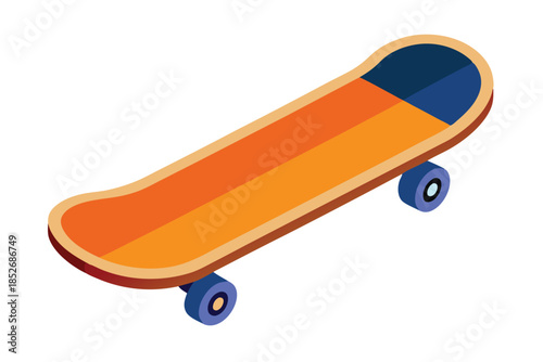 skateboard on white background