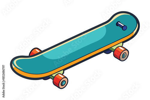skateboard on white background