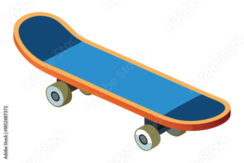 skateboard on white background