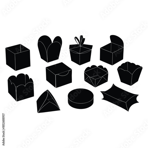 Collection of various cardboard boxes