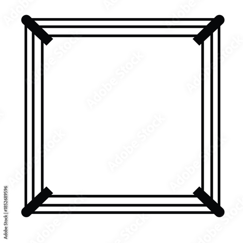 Boxing ring icon Blank advertising banner design featuring a red rope frame isolated on white with empty wooden board space for marketing displays and business sign illustrations