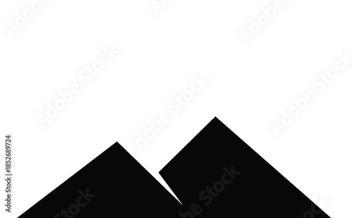 image viwer 3D vector illustration of the Pyramids of Giza in Egypt featuring a black triangle shape design as a travel symbol and business icon object