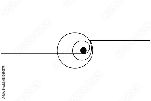 Human eye sign in continuous one line art drawing of style vector illustration