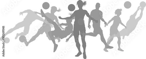 Silhouette soccer football ...