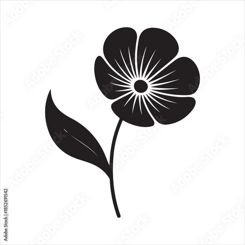 Poppy flower, Iceland poppy flower silhouette, Iceland poppy flower black silhouette, California Poppy flower vector illustration icon vector isolated
