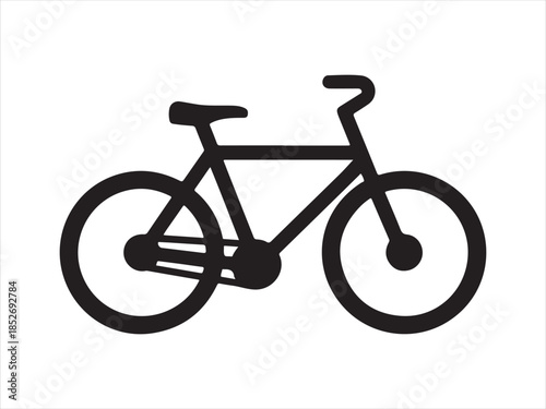 A silhouette of a road bicycle with drop handlebars and thin tires against on vector illustration