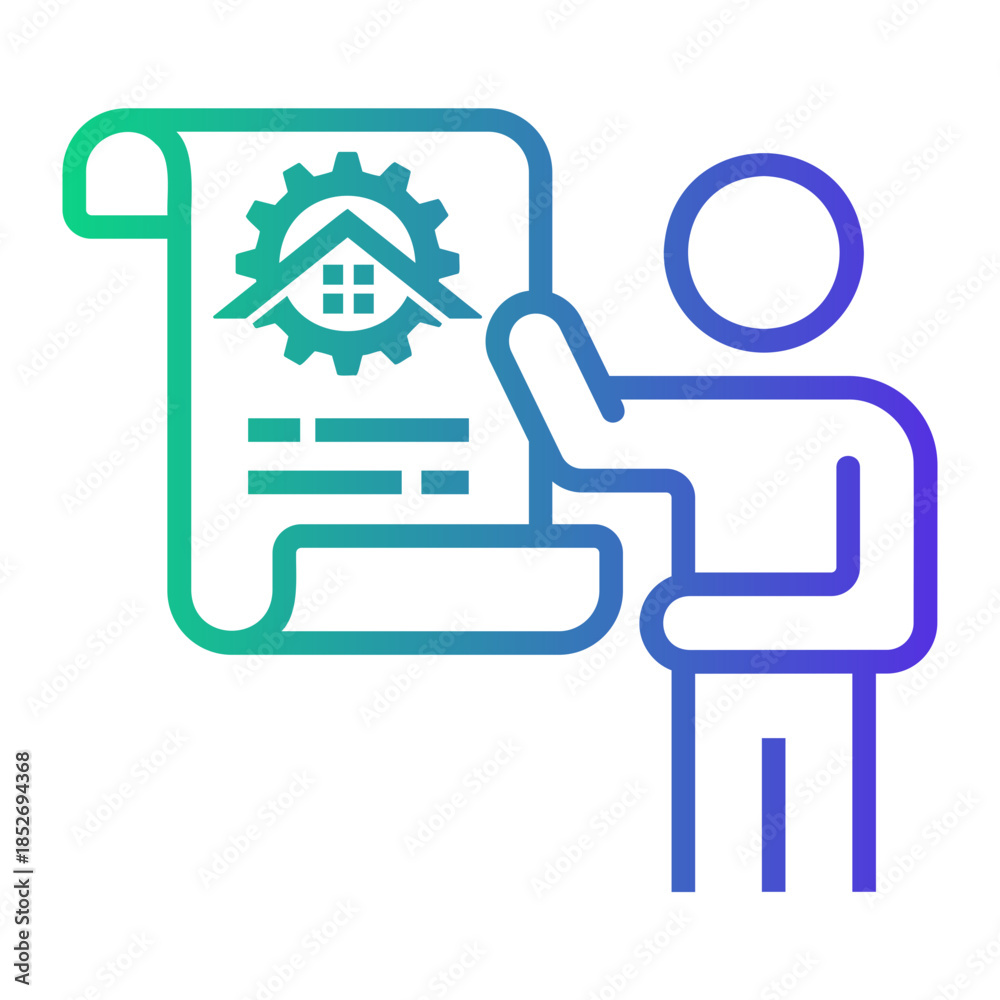 Obraz premium real estate agent Line Gradient Icon