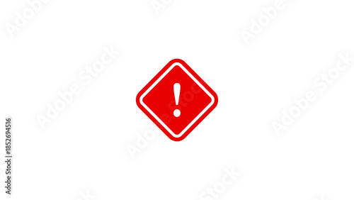 Red warning sign with exclamation mark