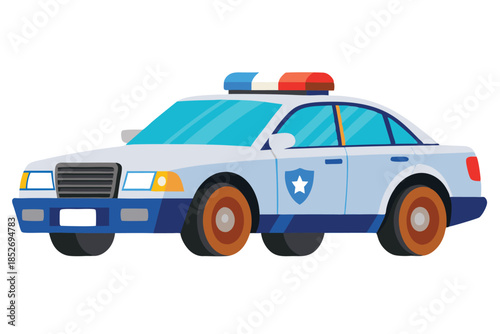 police car on white background (6)