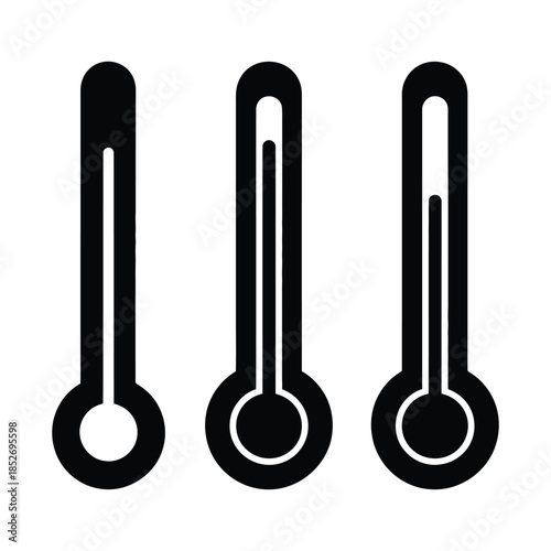 Thermometer Vector, Silhouette, Illustration