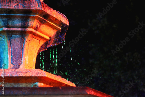 Colorful Christmas lights and decorations in park Dardin in Split, Croatia. December night in the park.