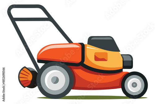 lawn mower on white background (6)