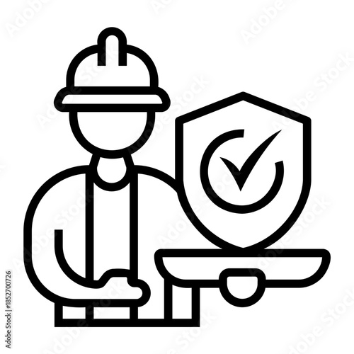 safety procedure Line Icon
