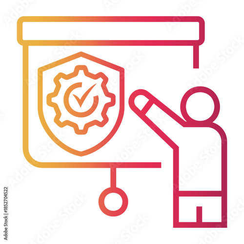 safety procedure Line Gradient Icon