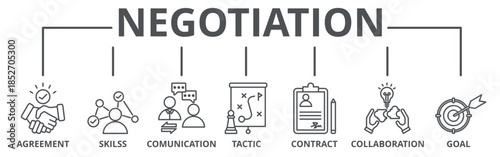 Negotiation banner web icon vector illustration concept