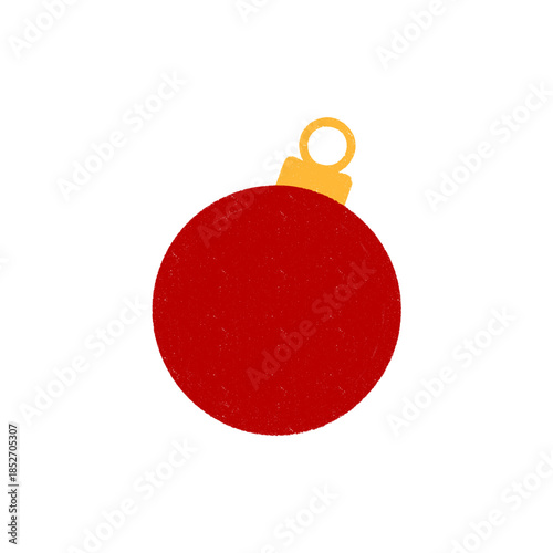 red christmas tree ball vector illustration crayon style