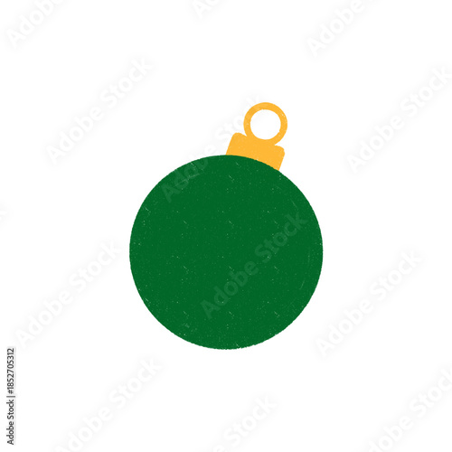 green christmas tree ball vector illustration crayon style