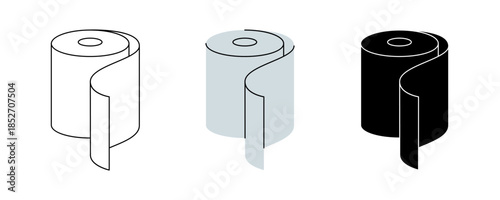 Hygiene toilet paper icon set. Paper roll. Vector illustration