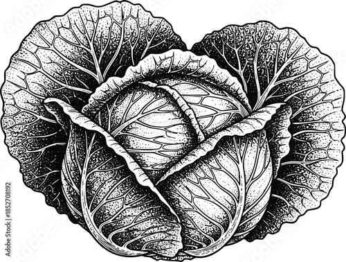 Cabbage Leaves Arrangement Closeup