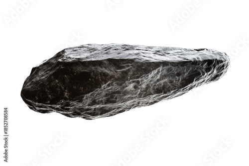 Flying meteor isolated on white or transparent PNG background. Perfect for space, astronomy, and cosmic designs. Premium asteroid graphic for science fiction and creative digital art projects.