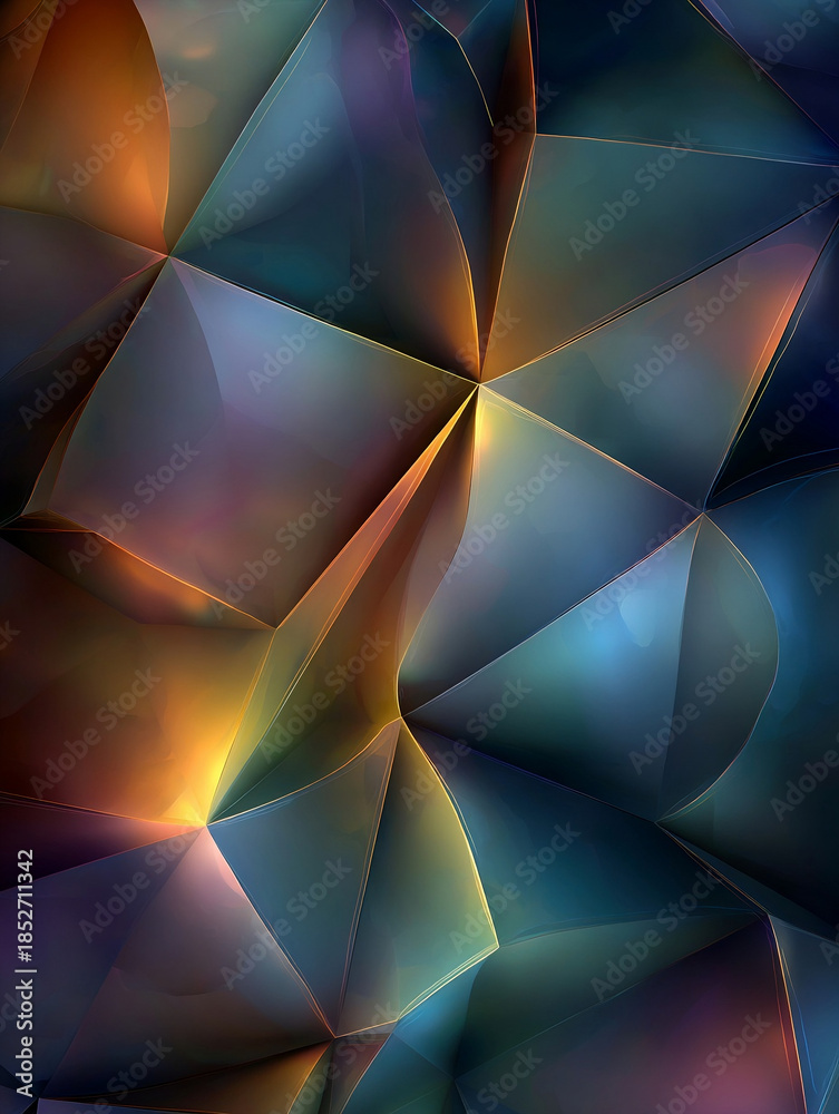 Obraz premium Vibrant Abstract Polygonal Background With Smooth Gradients And Warm Neon Highlights