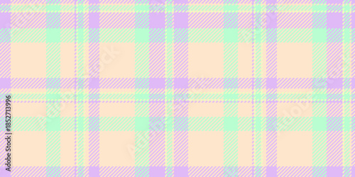 Magazine pattern plaid fabric, show vector seamless background. Festival texture tartan check textile in light and blanched almond colors.
