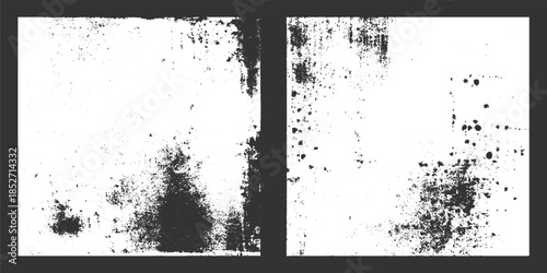 Black and white textured grunge background with distressed splatters and stains