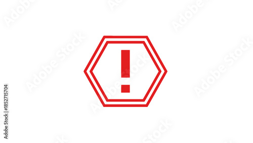Warning sign with exclamation mark on white background, alert symbol