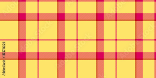 Cute tartan seamless check, france texture background plaid. Romance fabric vector textile pattern in yellow and pink colors.