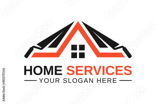 Home service logo vector template. Property and real estate construction, home repair, and building logo icon