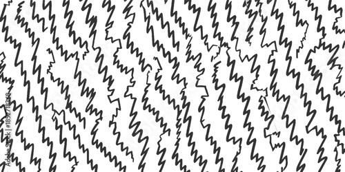 Black jagged lines on white background abstract pattern 6