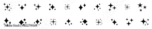 Star icons. Twinkling stars. Sparkles, shining burst.shiney star set. Sparkle star icon. Shine icons. Vector set of different black sparkles icons