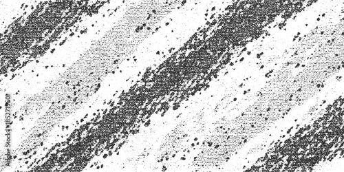 Black and white textured background with diagonal stripes and speckled dots abstract