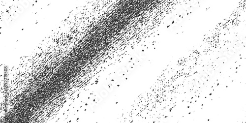 Black and white textured background with diagonal streaks and scattered dots abstract grunge scratch