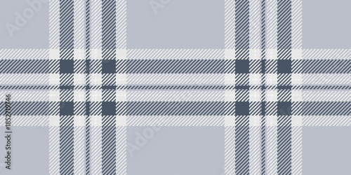 Warp vector plaid background, masculine check pattern textile. Decoration seamless fabric texture tartan in grey and white colors.