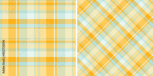 Seamless texture background of pattern tartan plaid with a fabric textile check vector. Set in light colors for stylish picture ideas for fashion inspiration.