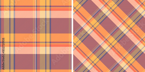 Texture tartan fabric of background plaid pattern with a textile seamless vector check. Set in vintage colors. Unique gift paper designs for presents.