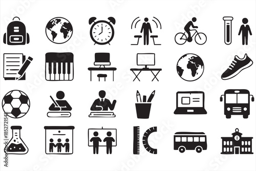 Education Icons for UI Design, Learning Apps, and School Platforms