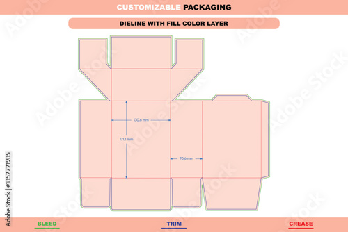 Flip cover tuck end cigarette box dieline vector featuring detailed folding elements clean die line precision and print ready packaging layout preparation