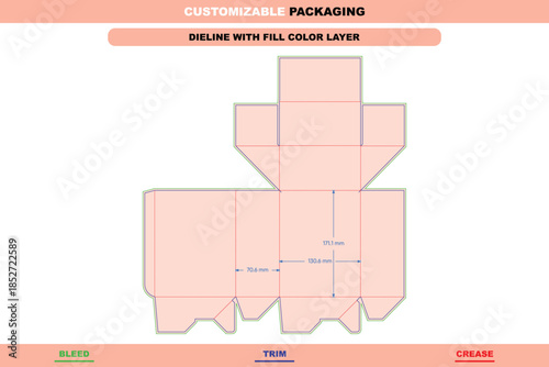 Tuck end flip cover cigarette box dieline vector with custom sizing developed for precise folding layouts professional packaging structure and clean design output
