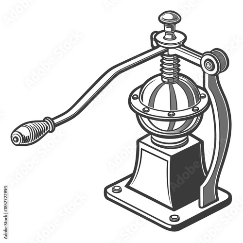 Manual coffee grinder with metal handle and base manual grinder
