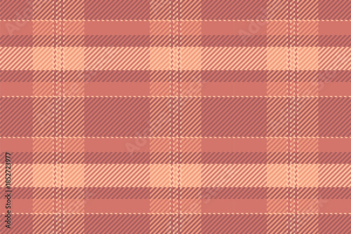 Reel texture fabric plaid, trousers textile vector background. Decor tartan check seamless pattern in red and orange colors.